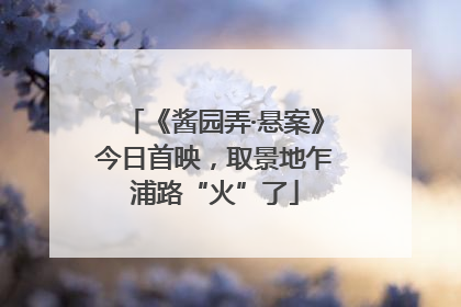 《酱园弄·悬案》今日首映，取景地乍浦路“火”了
