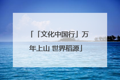「文化中国行」万年上山 世界稻源