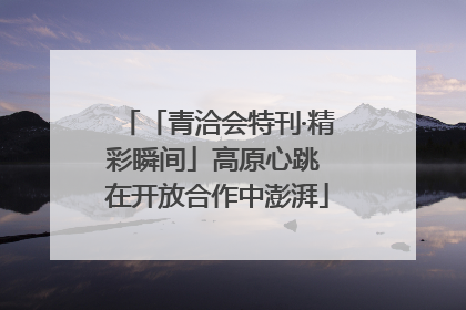 「青洽会特刊·精彩瞬间」高原心跳 在开放合作中澎湃