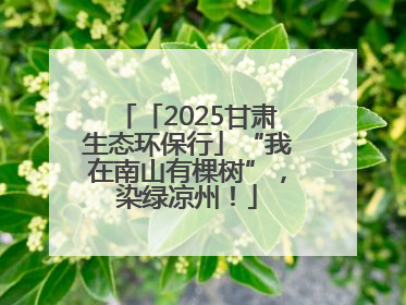 「2025甘肃生态环保行」“我在南山有棵树”，染绿凉州！