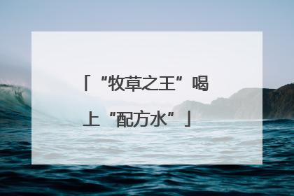 “牧草之王”喝上“配方水”