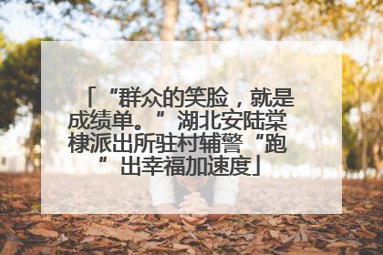 “群众的笑脸，就是成绩单。”湖北安陆棠棣派出所驻村辅警“跑”出幸福加速度