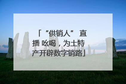 “供销人” 直播 吆喝，为土特产开辟数字销路