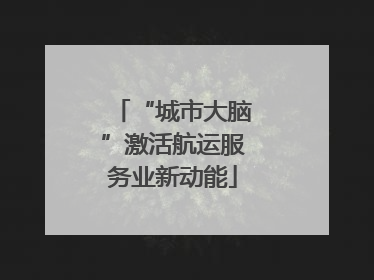 “城市大脑”激活航运服务业新动能