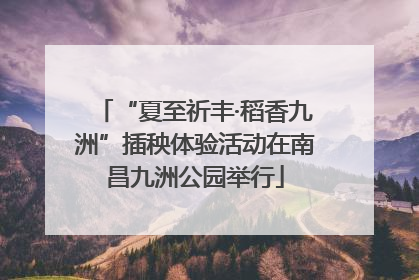 “夏至祈丰·稻香九洲”插秧体验活动在南昌九洲公园举行
