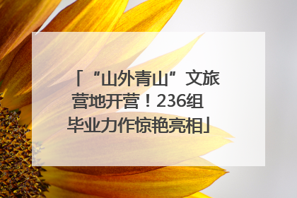 “山外青山”文旅营地开营！236组毕业力作惊艳亮相