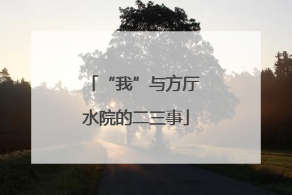 “我”与方厅水院的二三事