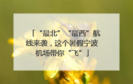 “最北”“最西”航线来袭，这个暑假宁波机场带你“飞”