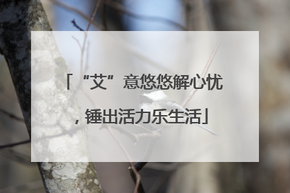 “艾”意悠悠解心忧，锤出活力乐生活