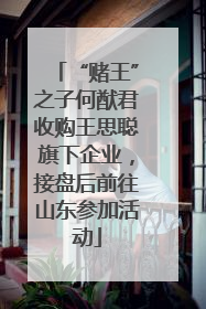 “赌王”之子何猷君收购王思聪旗下企业，接盘后前往山东参加活动