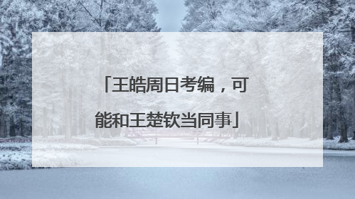 王皓周日考编，可能和王楚钦当同事