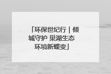 环保世纪行｜倾城守护 巢湖生态环境新蝶变