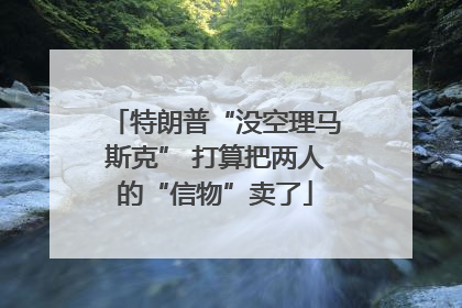 特朗普“没空理马斯克” 打算把两人的“信物”卖了