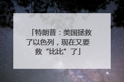 特朗普：美国拯救了以色列，现在又要救“比比”了