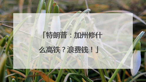 特朗普：加州修什么高铁？浪费钱！