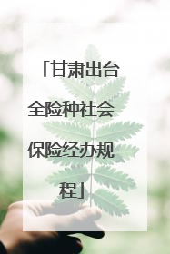 甘肃出台全险种社会保险经办规程