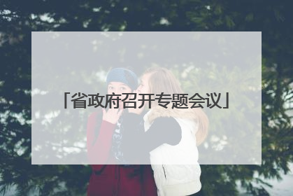 省政府召开专题会议