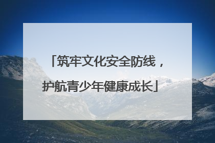 筑牢文化安全防线，护航青少年健康成长