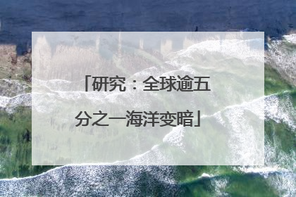 研究：全球逾五分之一海洋变暗