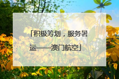 积极筹划，服务暑运——澳门航空