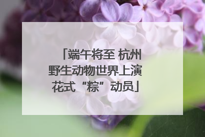 端午将至 杭州野生动物世界上演花式“粽”动员