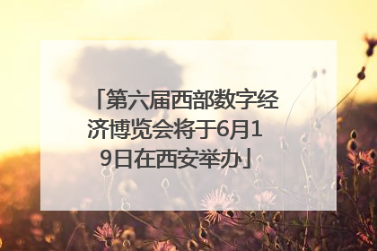 第六届西部数字经济博览会将于6月19日在西安举办