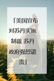 美国宣布对苏丹实施制裁 苏丹政府强烈谴责