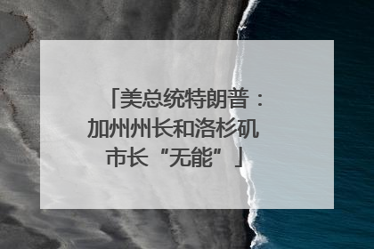 美总统特朗普：加州州长和洛杉矶市长“无能”