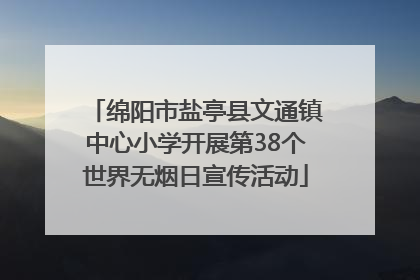 绵阳市盐亭县文通镇中心小学开展第38个世界无烟日宣传活动