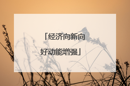 经济向新向好动能增强