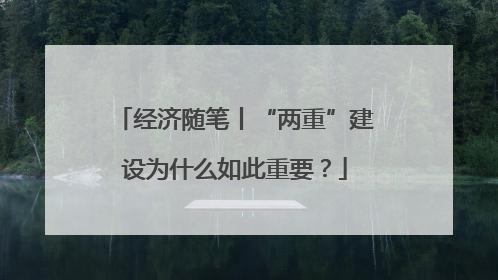 经济随笔丨“两重”建设为什么如此重要？