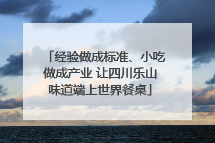经验做成标准、小吃做成产业 让四川乐山味道端上世界餐桌