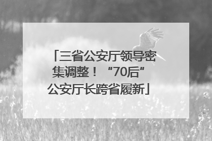 三省公安厅领导密集调整！“70后”公安厅长跨省履新