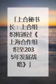 上合秘书长：上合组织将通过《上海合作组织至2035年发展战略》
