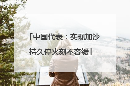 中国代表：实现加沙持久停火刻不容缓
