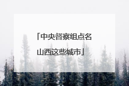 中央督察组点名山西这些城市