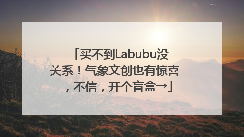 买不到Labubu没关系！气象文创也有惊喜，不信，开个盲盒→