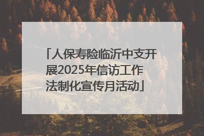 人保寿险临沂中支开展2025年信访工作法制化宣传月活动