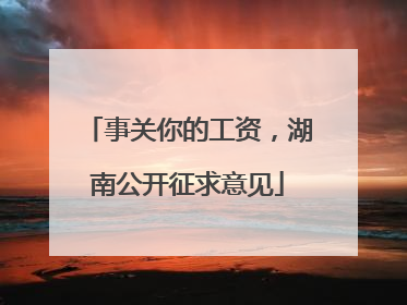 事关你的工资，湖南公开征求意见