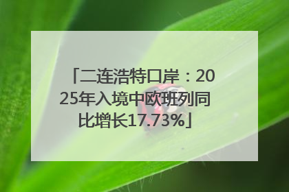 二连浩特口岸：2025年入境中欧班列同比增长17.73%