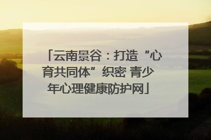 云南景谷：打造“心育共同体”织密 青少年心理健康防护网