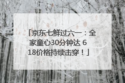 京东七鲜过六一：全家童心30分钟达 618价格持续击穿！