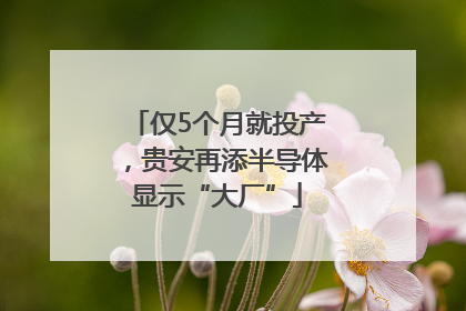 仅5个月就投产，贵安再添半导体显示“大厂”