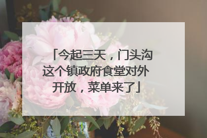 今起三天，门头沟这个镇政府食堂对外开放，菜单来了