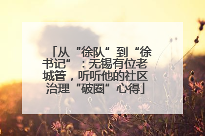 从“徐队”到“徐书记”：无锡有位老城管，听听他的社区治理“破圈”心得