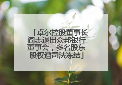 卓尔控股董事长阎志退出众邦银行董事会，多名股东股权遭司法冻结