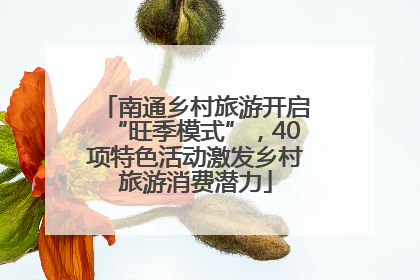 南通乡村旅游开启“旺季模式”，40项特色活动激发乡村旅游消费潜力