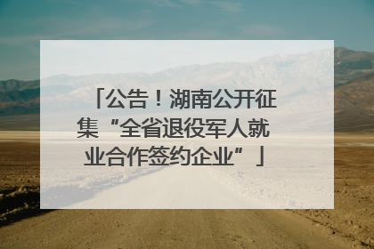 公告！湖南公开征集“全省退役军人就业合作签约企业”