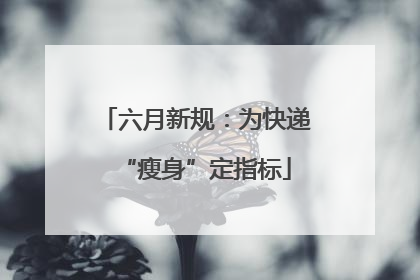 六月新规：为快递“瘦身”定指标