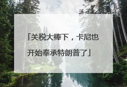 关税大棒下，卡尼也开始奉承特朗普了